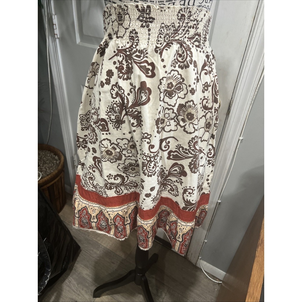 Old Navy Paisley Flower Short Skirt Women M/l Waist‎ Chocolate Hoho Hippy 429